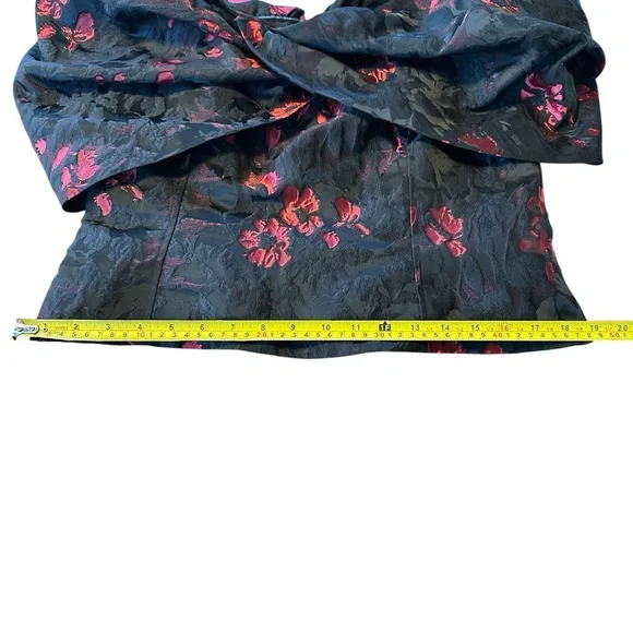 WHBM Black Red Floral Jacquard Off Shoulder Corset Bustier Top 14 Evening Fancy - Picture 10 of 12